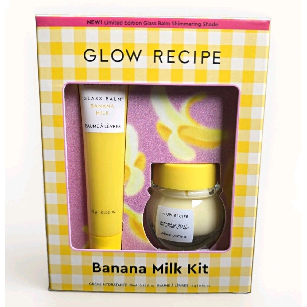 Glow Recipe Limited Edition Banana Milk Kit Glass Balm & Moisture Cream Duo NIB